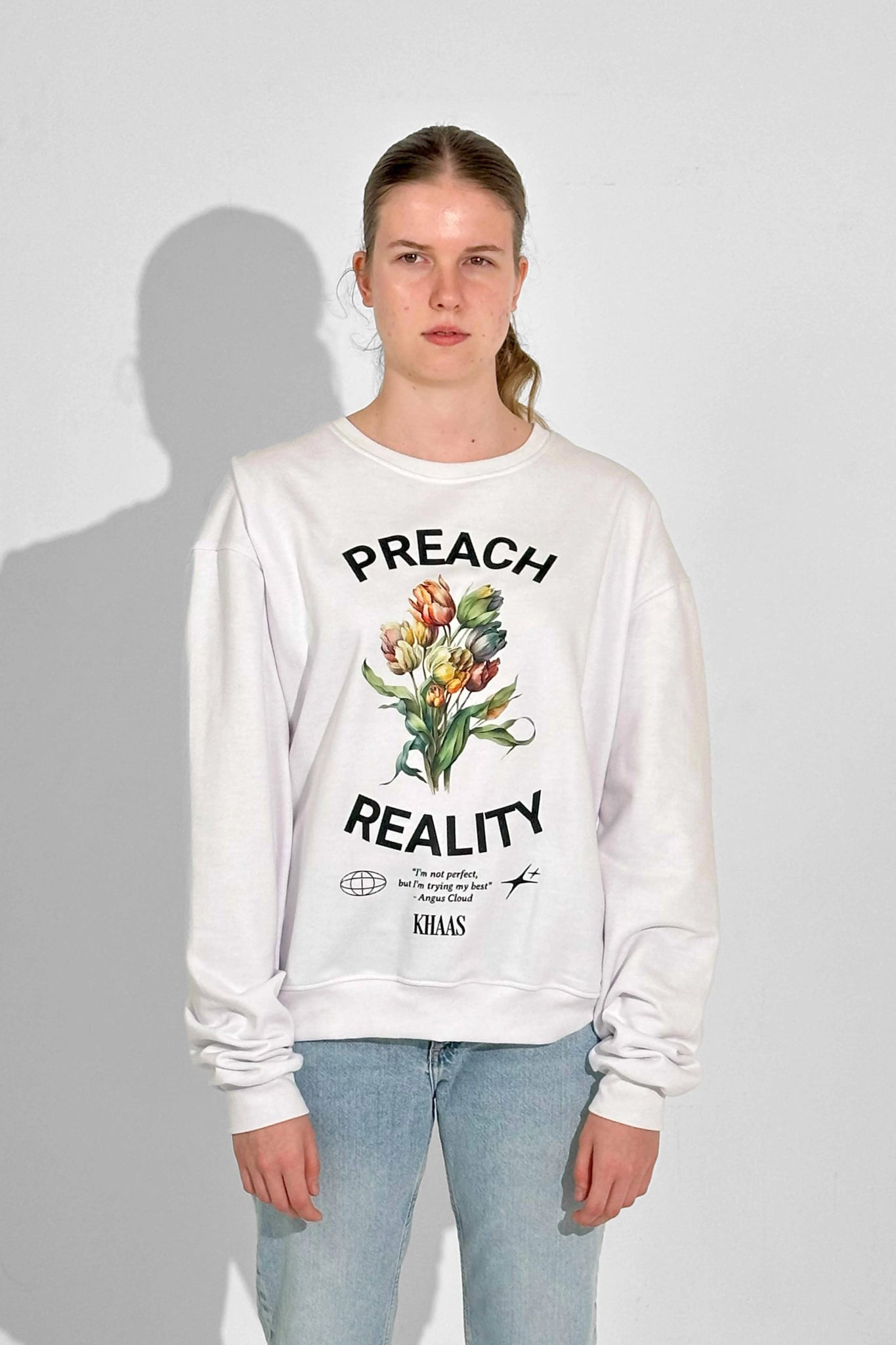 Preach Reality Sweatshirt White - KHAAS
