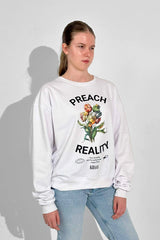 Preach Reality Sweatshirt White - KHAAS